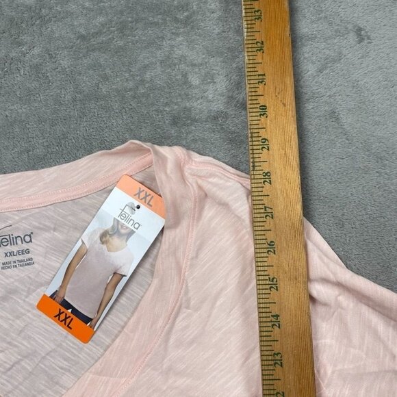 Felina Womens XXL V-Neck Short Sleeve Pink Tee Shirt d0617 - Picture 4 of 8